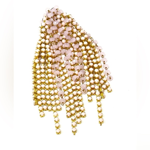 New Anthropologie Fireworks Drop Earrings Beaded Pink - Picture 4 of 6